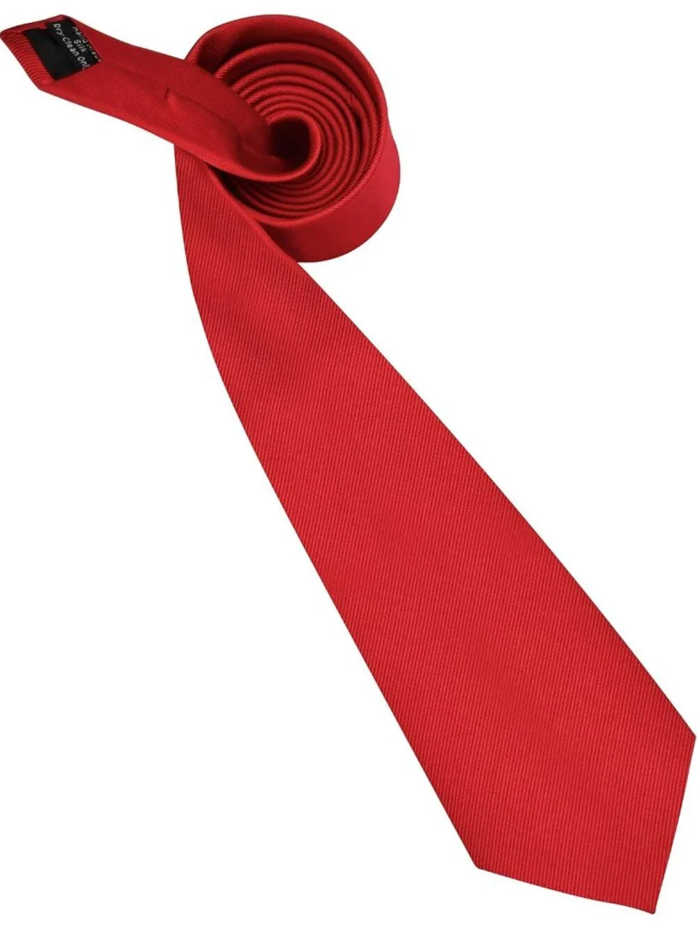 Men's Red Solid Twill Textured Woven Silk Formal Necktie For Wedding Dress